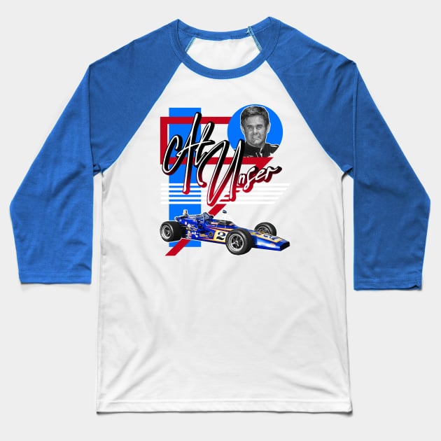 Al Unser ))(( Indy Racing Legend Car Tribute Baseball T-Shirt by darklordpug